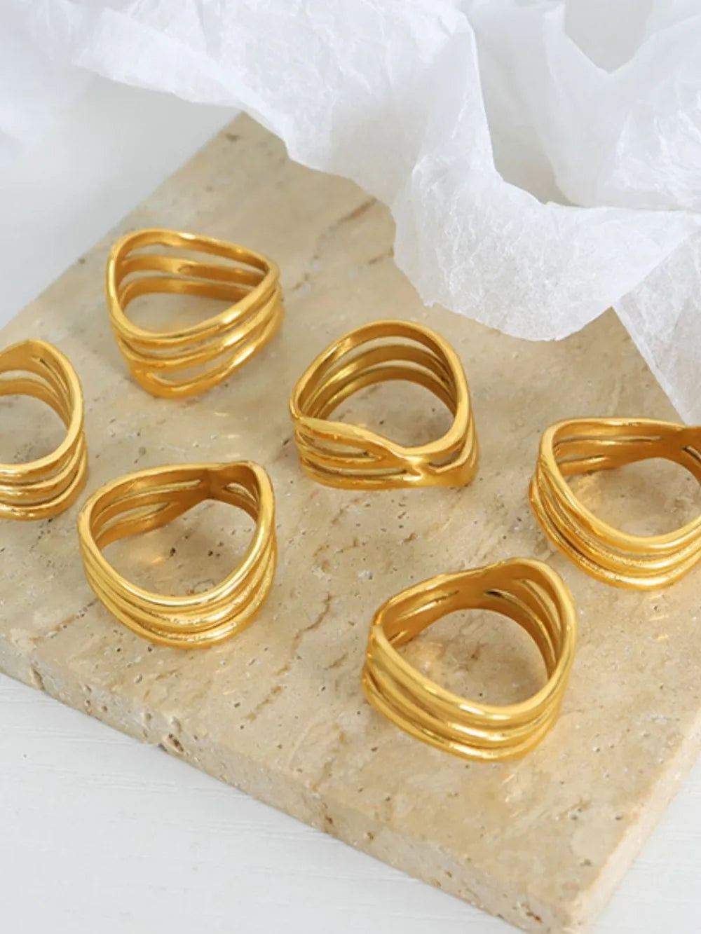 Non fading personalized fashionable light luxury versatile ring accessories for women